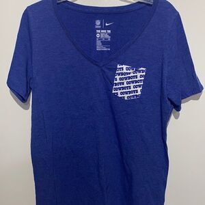 Riccardo Tisci x Nike Women's Blue White V-Neck Athletic Cut T-Shirt Size XXL